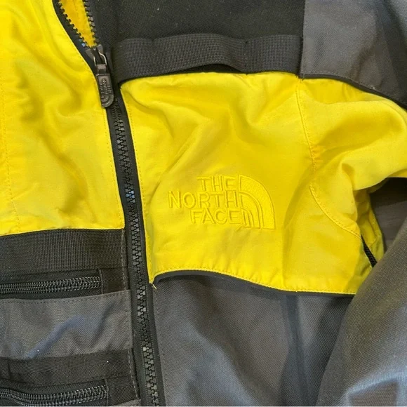 VTG The North Face Steep Tech Mountain Jacket grey yellow Sz L RARE Look - Picture 2 of 7
